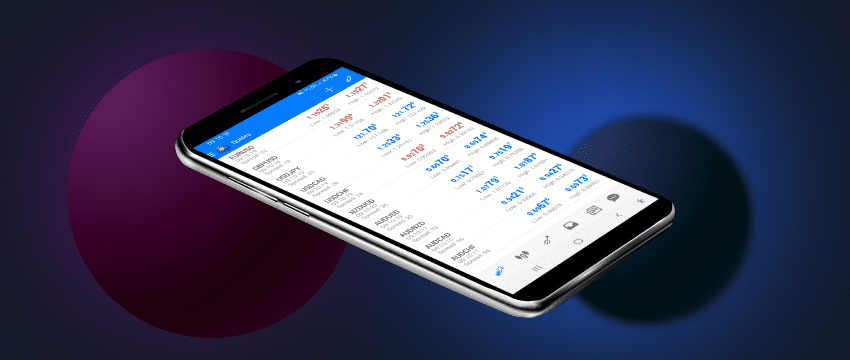 A mobile device displaying live forex data through a trading app, providing real-time market insights and analysis.