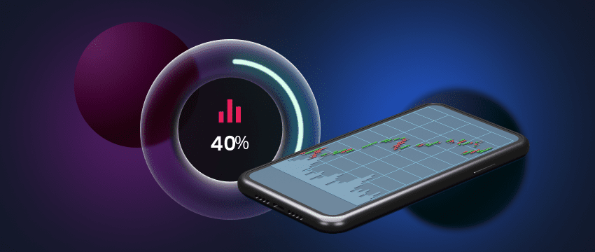 A mobile device displaying forex data with an adjacent chart and technical indicators for in-depth analysis.